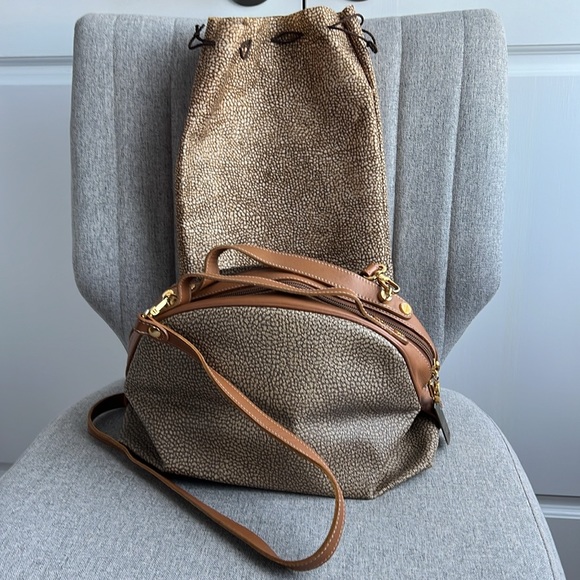 Vintage Borbonese Redwall handbag leather with dust bag - Picture 2 of 9